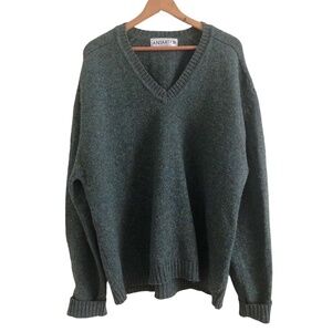 Vintage ANTARTEX mens Sweater Pullover 100% Pure Wool size L preppy grandpa